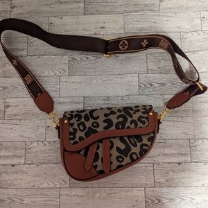 Shein Animal Print Saddle Bag